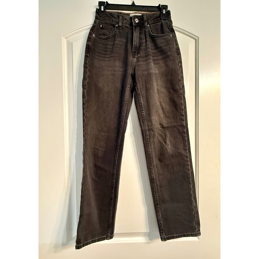 We The Free Jeans 24 Black High Rise Straight Leg Denim Free People Boho Grunge